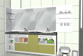 Projeto do Banheiro da Suíte e Lavanderia